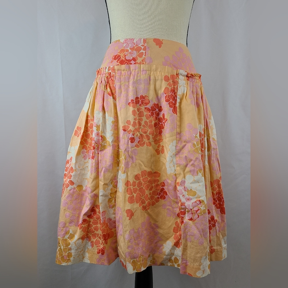 Anthropologie Odille Floral Midi Skirt, 100% Cotton, size 2